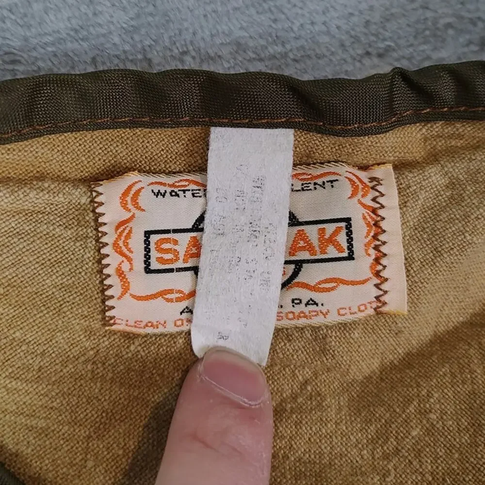 VTG 60s SafTBak hunting/shooting outdoors tan canvas zip up vest mens XXL - Picture 5 of 9